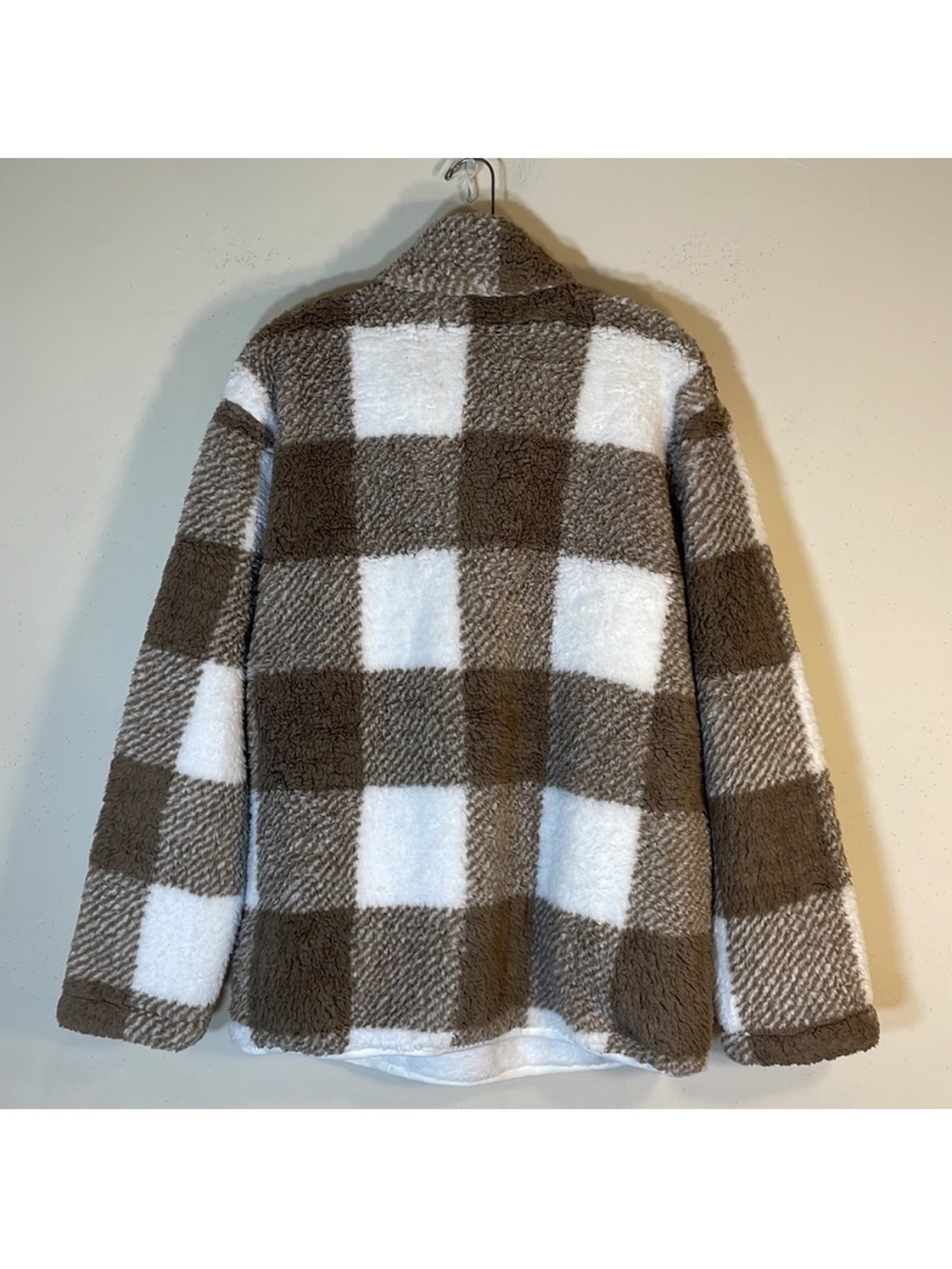 MEROKEETY Classic Plaid Half Zip Sherpa Top. Small. NWT. - Picture 11 of 13